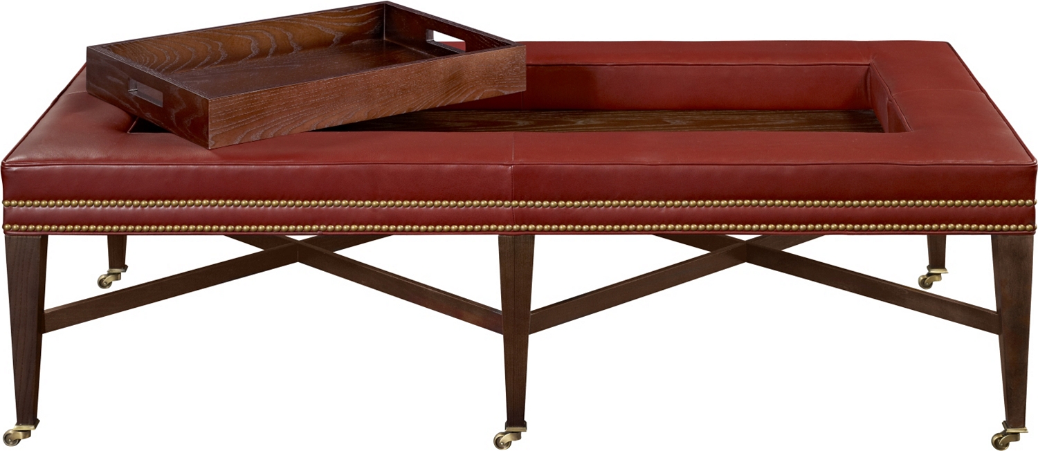 Cocktail ottoman with tray deals
