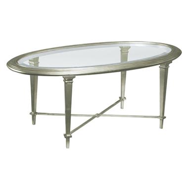 Bristol Oval Cocktail Table Silver Leaf