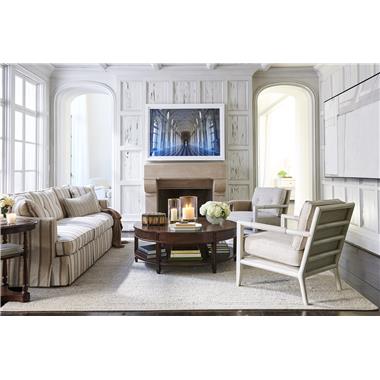 HC3427-23 Griswold Lounge Chair, HC3470-10 Sampson Cocktail Table, HC3484-10 Carmelina Side Table and HC3422-90 Meredith Sofa Room Scene