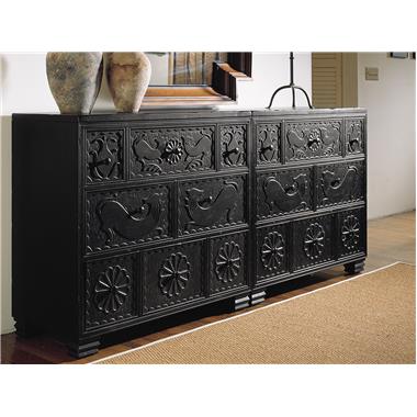 HC4087-70 Pair of Carved Chests Room Scene