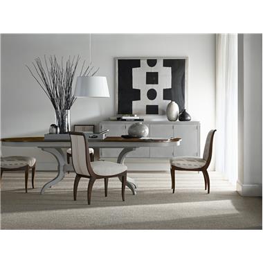 HC5351-02 Leelee Side Chair, HC2444-16/HC2445-16 Mercer Dining Table and HC145-70 Artisan Grand Credenza-Ash Room Scene