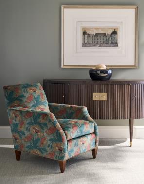 Room Scene: HC1001-24 Lorens Chair shown in HC806-74-LIBERTY  and Truffle finish.