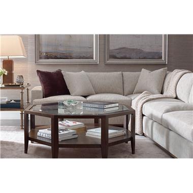 HC3403-46 Mark RAF Sofa and HC3403-56 Mark LAF Corner Sofa shown in
fabric HC130-12 and in optional Espresso finish, one HC924-96 throw pillow in
HC261-89.
 HC3482-11 Watch Hill Rectangular Side Table with Stone Top.
HC3479-10 Raffles Coffee Table. 
HC8030-02 Grace Large Bowl.