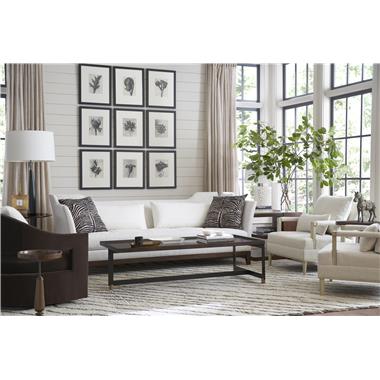 Room Scene: HC7200-06 Knole Sofa shown in fabric HC327-11 with throw pillows in HC707-98 and in standard Truffle finish, HC7288-10 Diad Drink Table shown in standard Diad finish, HC7213-27 Shea Swivel Chair shown in fabric HC261-
89, HC7229-24 Lindsay Lounge Chair shown in fabric HC230-11 and in
optional Weathered Linen paint. HC7390-10 Tee Cocktail Table and HC7282-
10 Lamina Side Table all shown in standard Truffle finish.