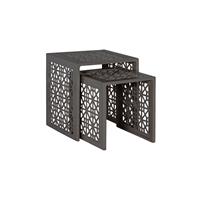 Haret Outdoor Nesting End Table - Smoke Grey 