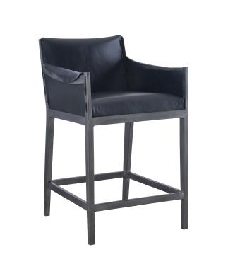 Gunnison Counter Stool - Black Leather